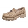 Pantofi dama casual din piele naturala box - Model Cleopatra Bej